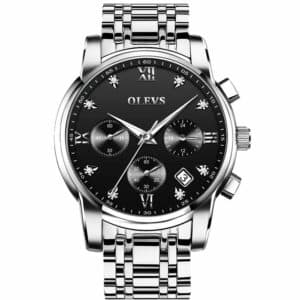 OLEVS Apex Chrono OLM28-BLACK-SILVER-58