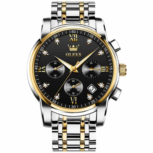 OLEVS Apex Chrono OLM28-BLACK-GOLD-58