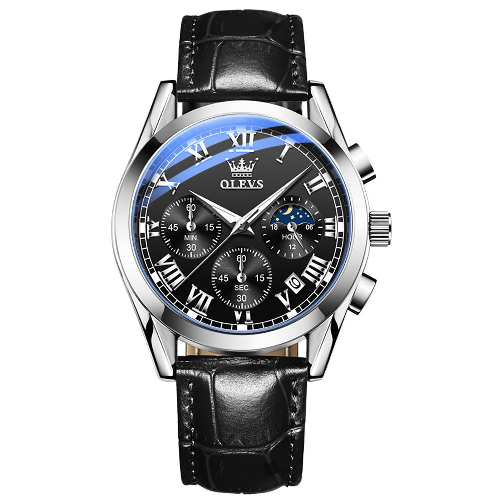 OLEVS Chronos OLM28-BLACK-SILVER-71